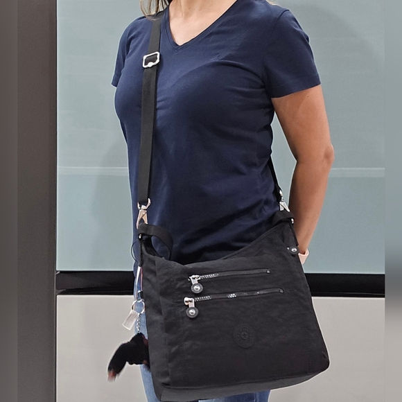 KIPLING BAG CROSSBODY & SHOULDER BLACK COLOR NEW MEDIUM PURSE BELAMMIE - Picture 13 of 17